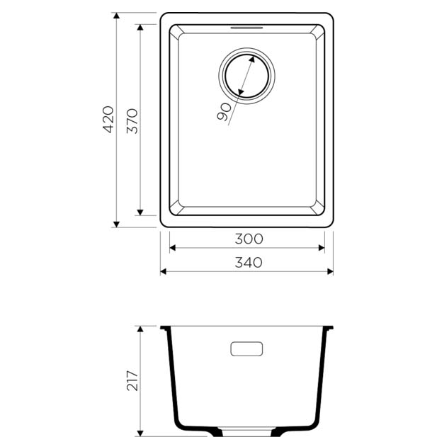 Кухонная мойка KATA 34-U BL Art. 4993382
