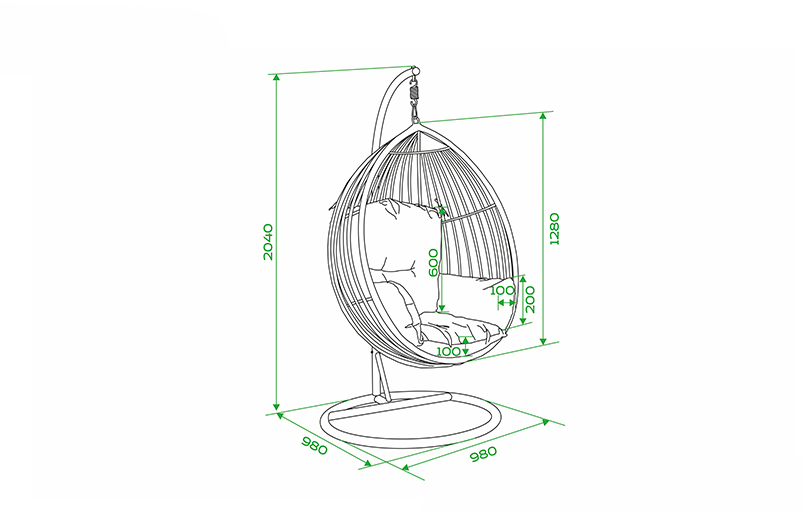 Подвесное кресло Самуи Art. OUT-0017