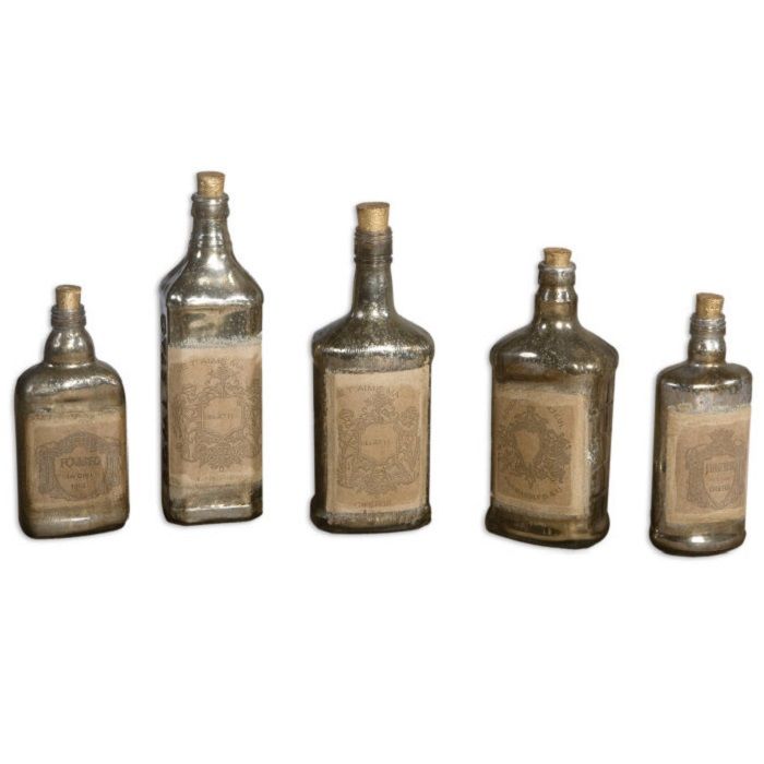 Набор декоративных бутылей из 5-х шт Recycled Bottles UT19754 