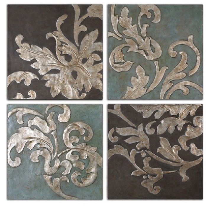 Настенный декор (комплект из 4-х шт) Damask Relief Blocks UT35223 