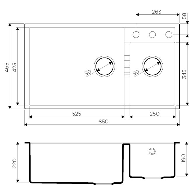 Кухонная мойка TEDORI 85-2-U CH Art. 4993945