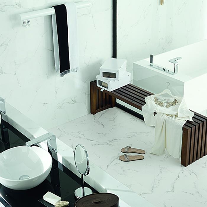 Плитка керамическая напольная MARMOL CARRARA Blanco BRILLO Art. P14590361
