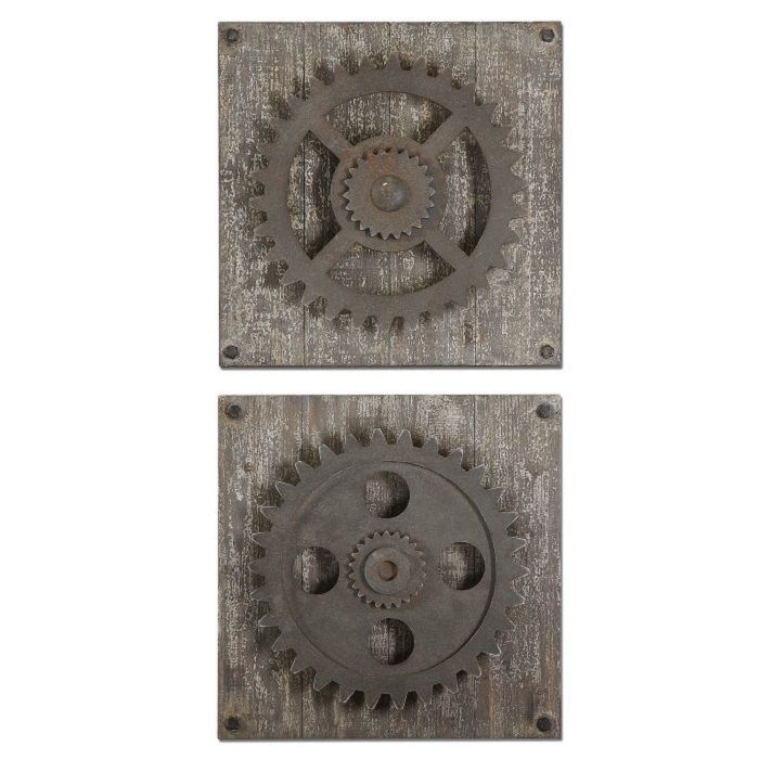 Настенный декор (комплект из 2-х шт) Rustic Gears UT13828 
